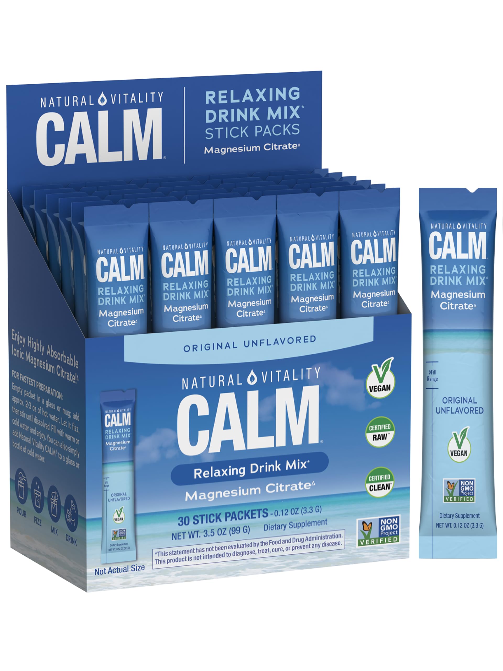 Natural Vitality Calm original tub closeup highlighting unflavored magnesium powder for stress support