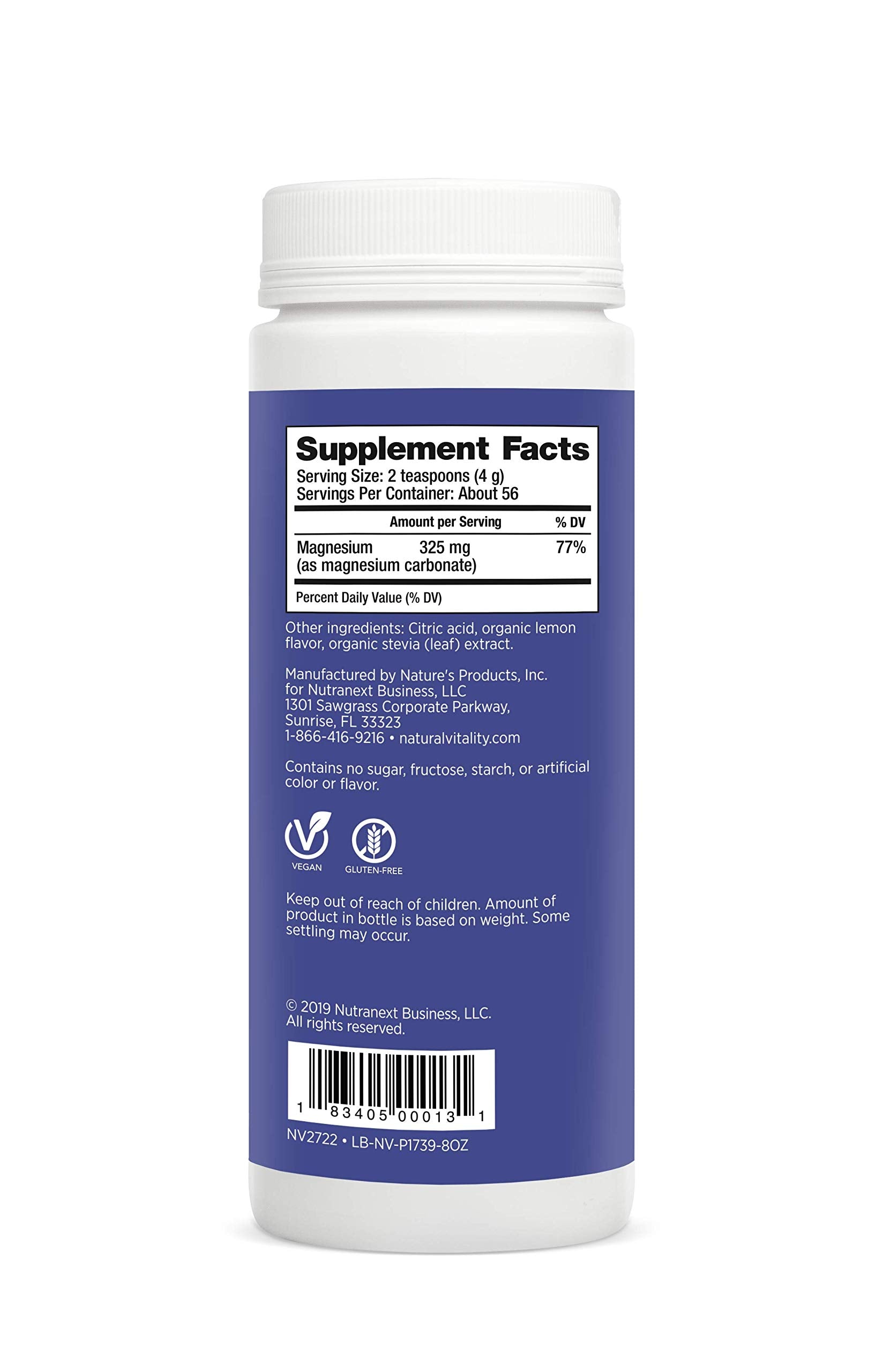 Natural Vitality Calm being poured into water to create a refreshing magnesium drink