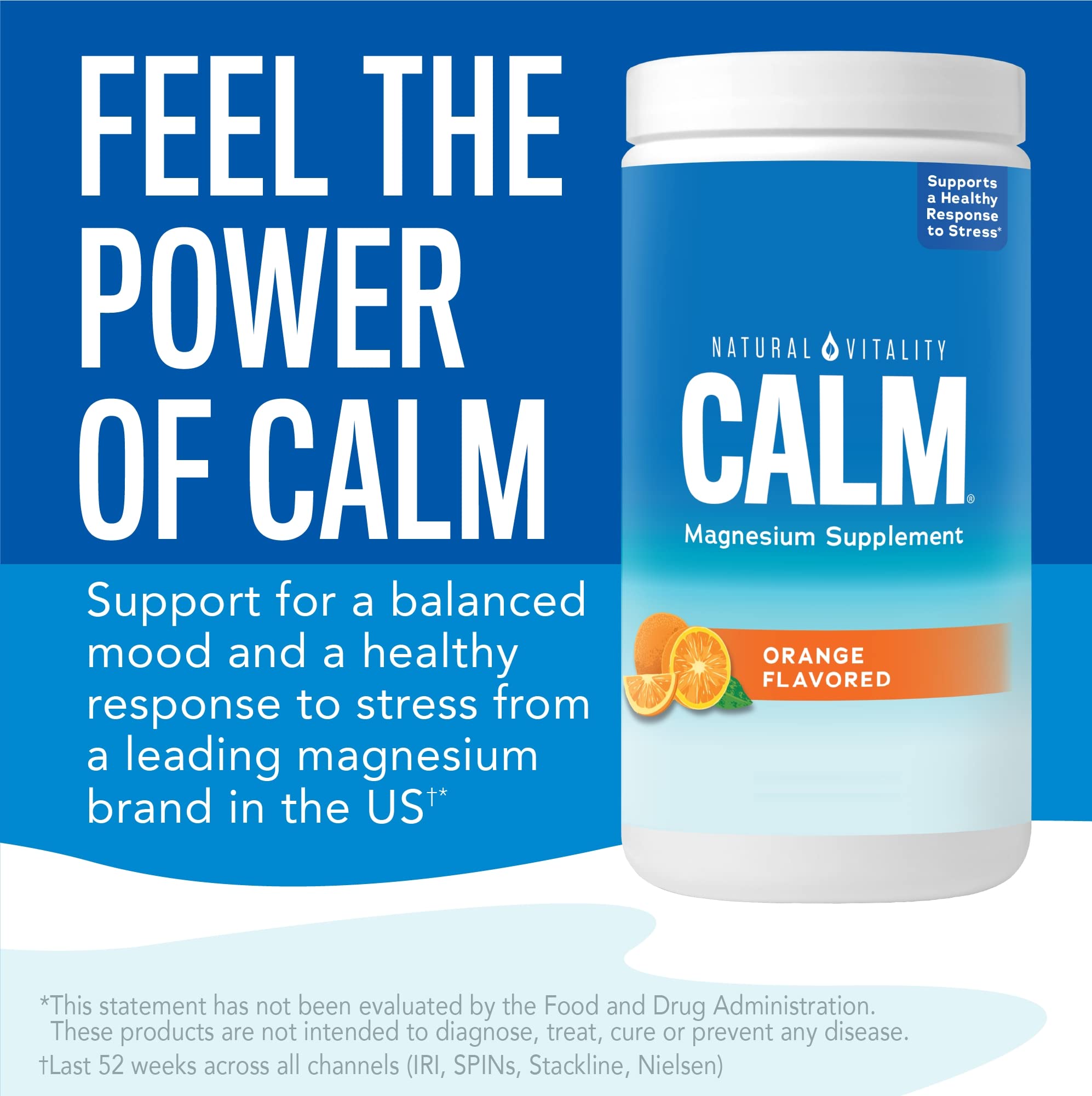 Natural Vitality CALM scoop for easy daily dosing.