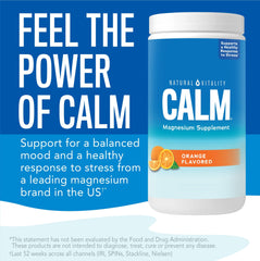Natural Vitality CALM scoop for easy daily dosing.