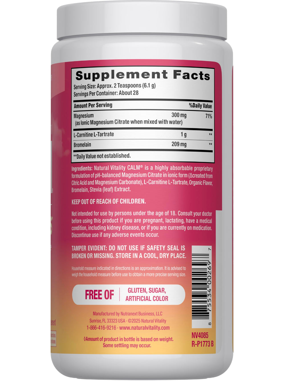 Natural Vitality Calm Specifics Muscles dissolving powder in water after a workout