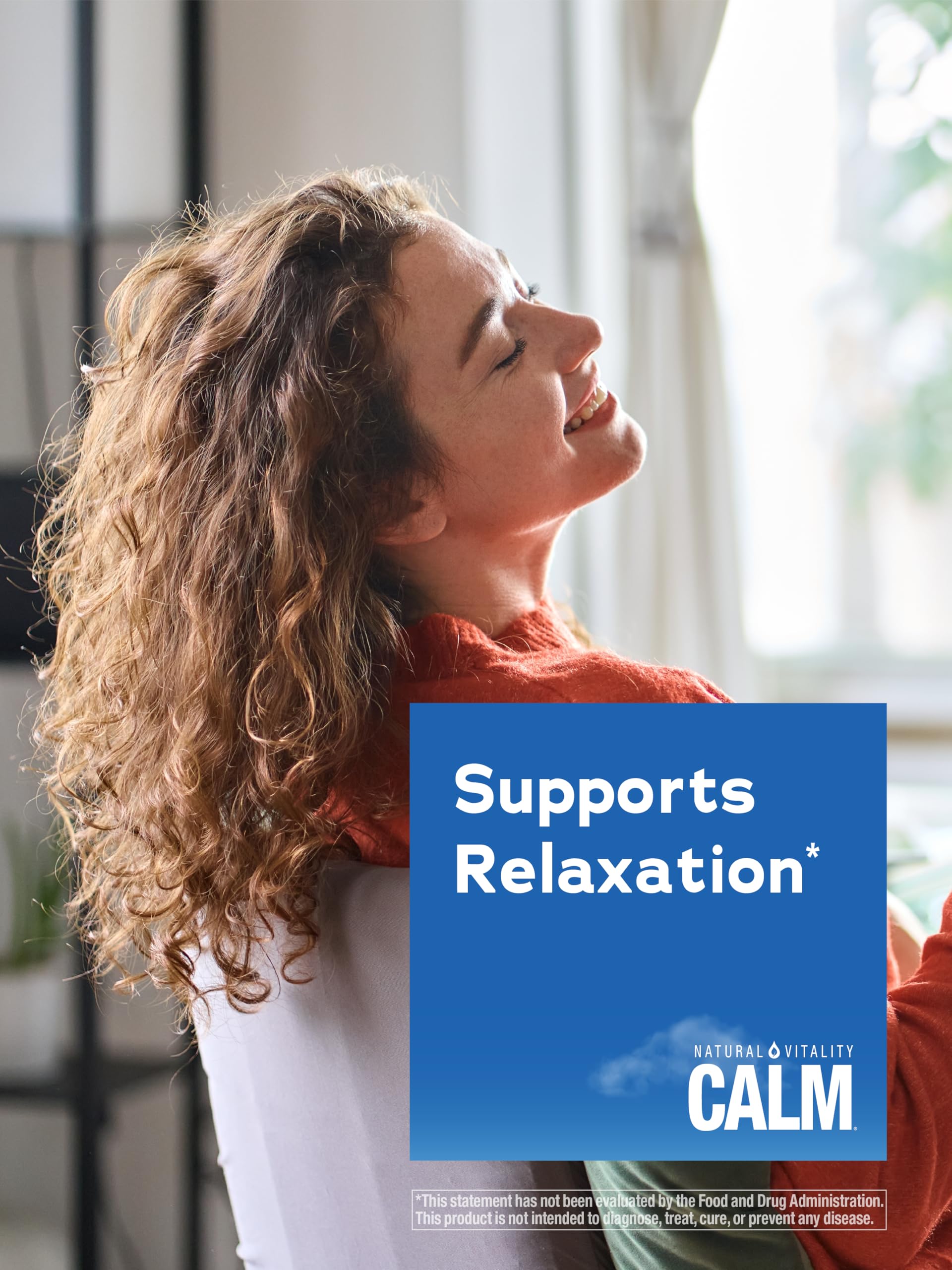 Natural Vitality Original Calm on a kitchen counter inspiring a calm hydration moment.