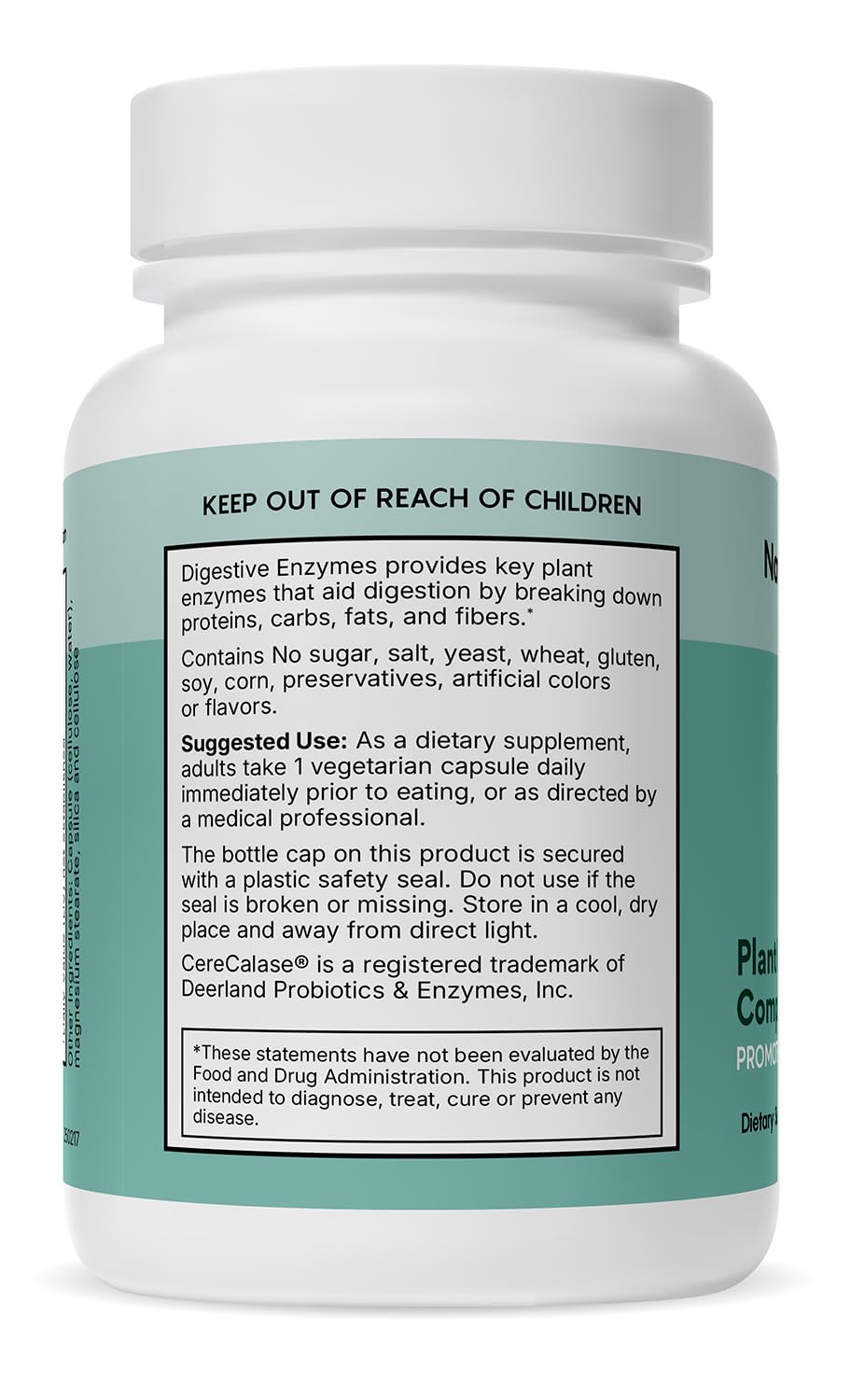 Natural Wellness Digestive Enzymes inside bottle pour for quick meal-time intake