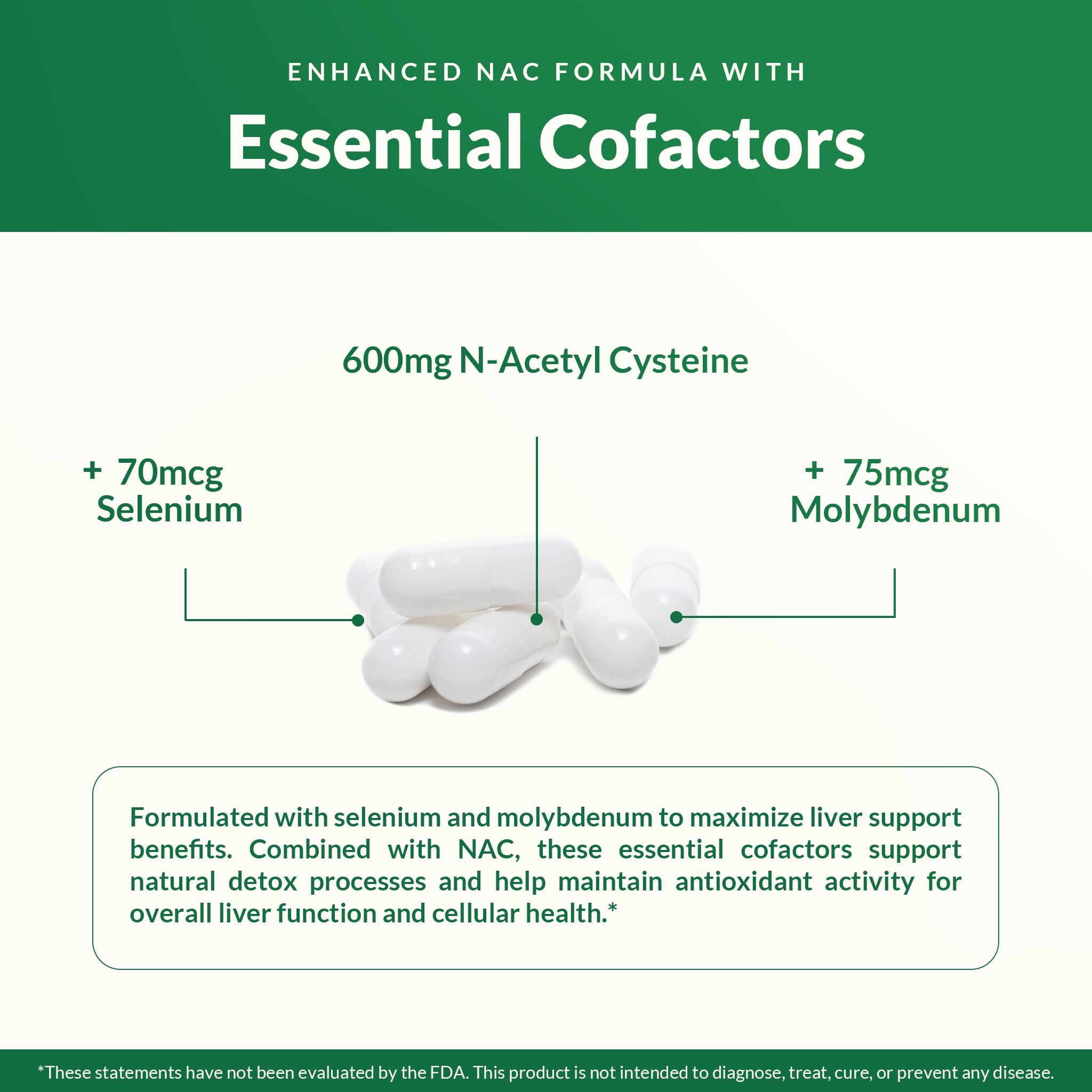 Natural Wellness NAC Plus close-up of ingredients highlights liver-friendly support.