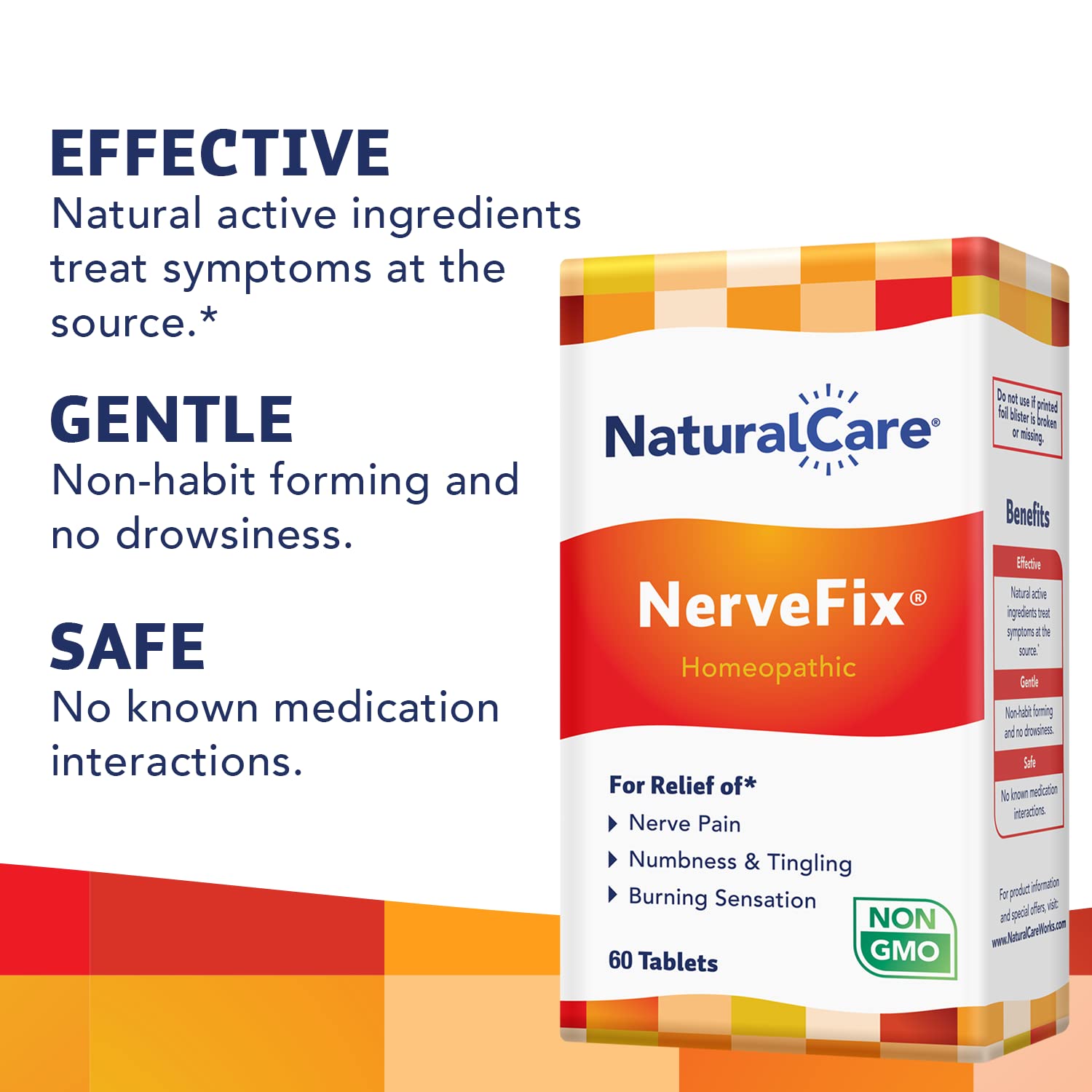 NaturalCare NerveFix dispensing bottle emphasizing convenient daily dosing.