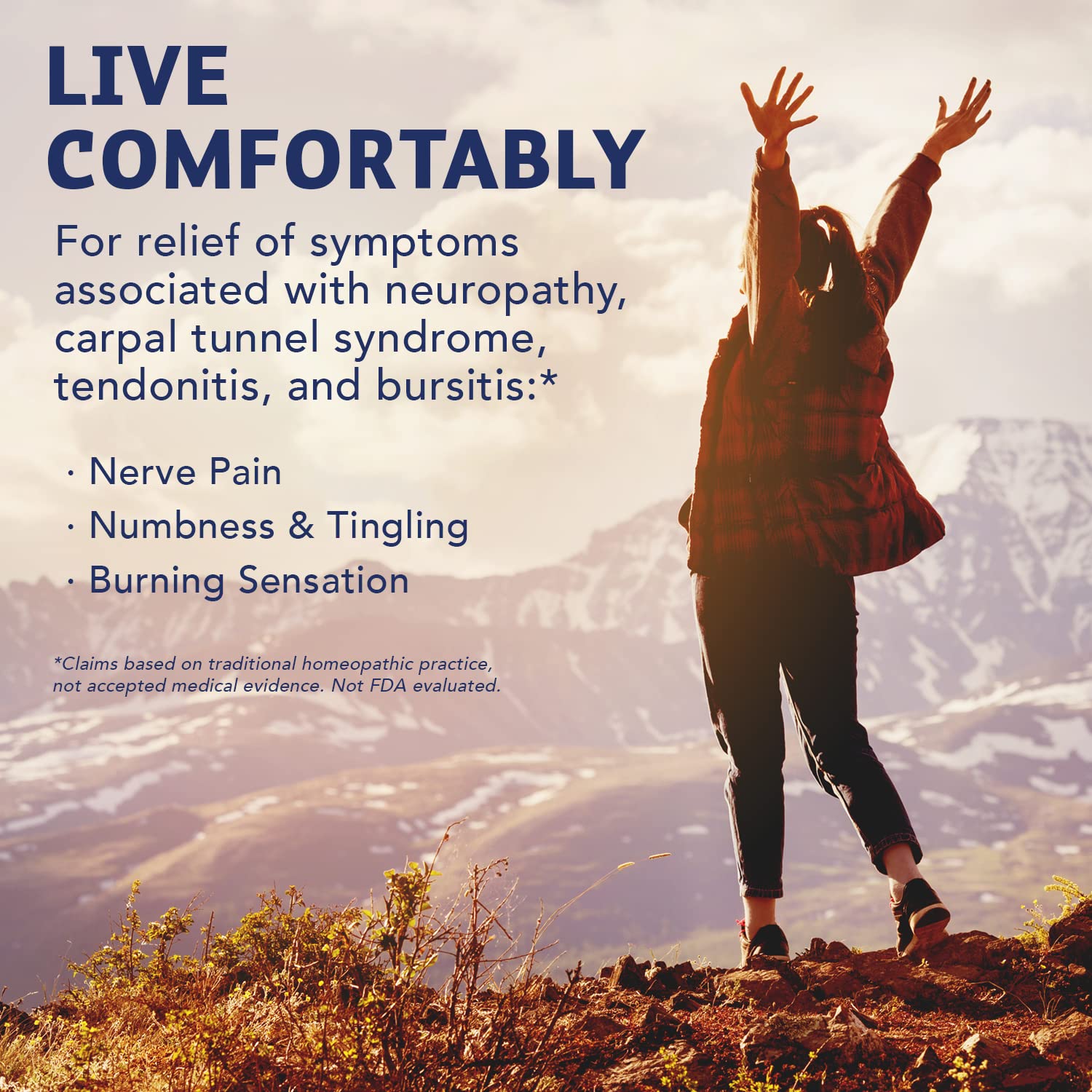 NaturalCare NerveFix tablets outside bottle demonstrating portable on the go use.