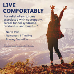 NaturalCare NerveFix tablets outside bottle demonstrating portable on the go use.