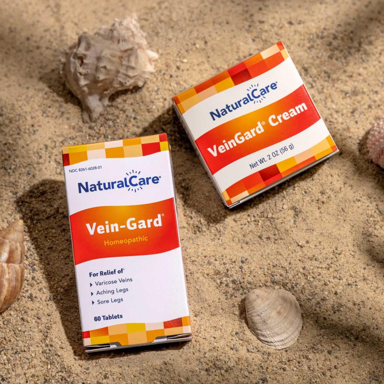 NaturalCare Vein-Gard tablets closeup highlighting natural active ingredients