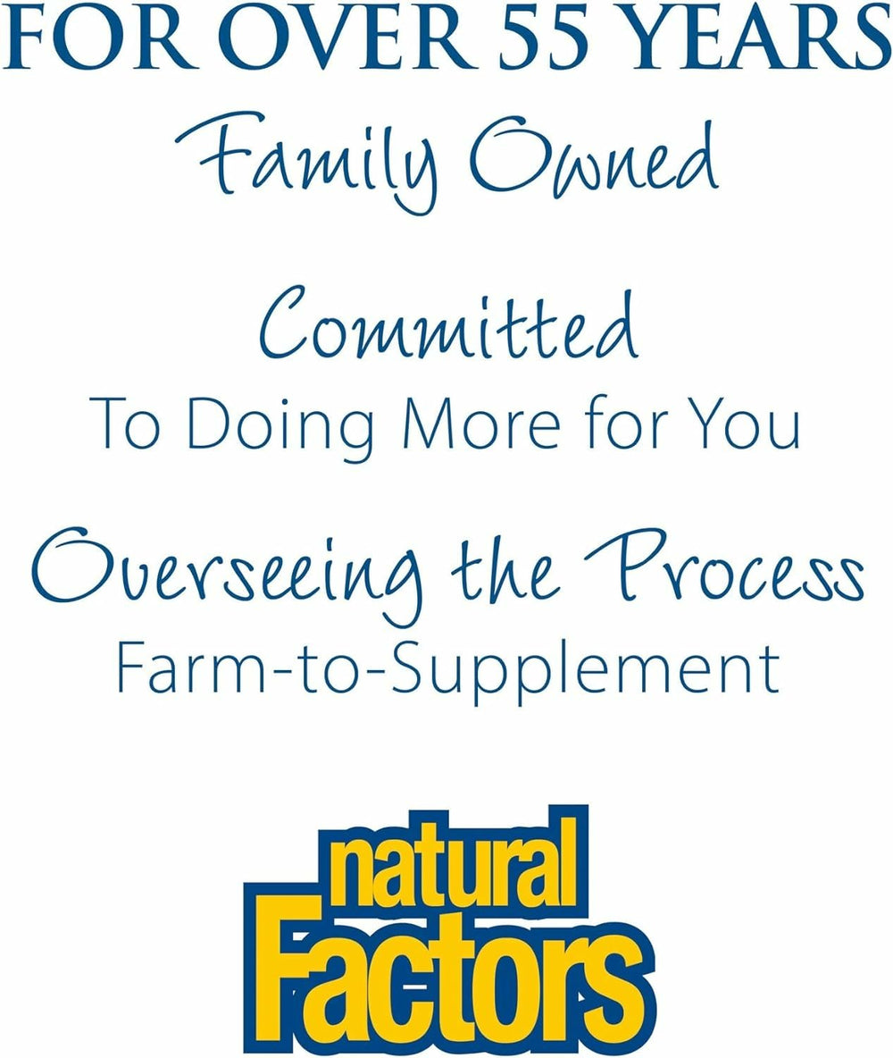 Natural Factors branding on bottle and packaging