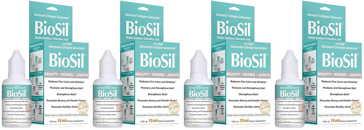 Natural Factors BioSil Beauty Bones & Joints Liquid bottle pour supports radiant skin and resilient nails