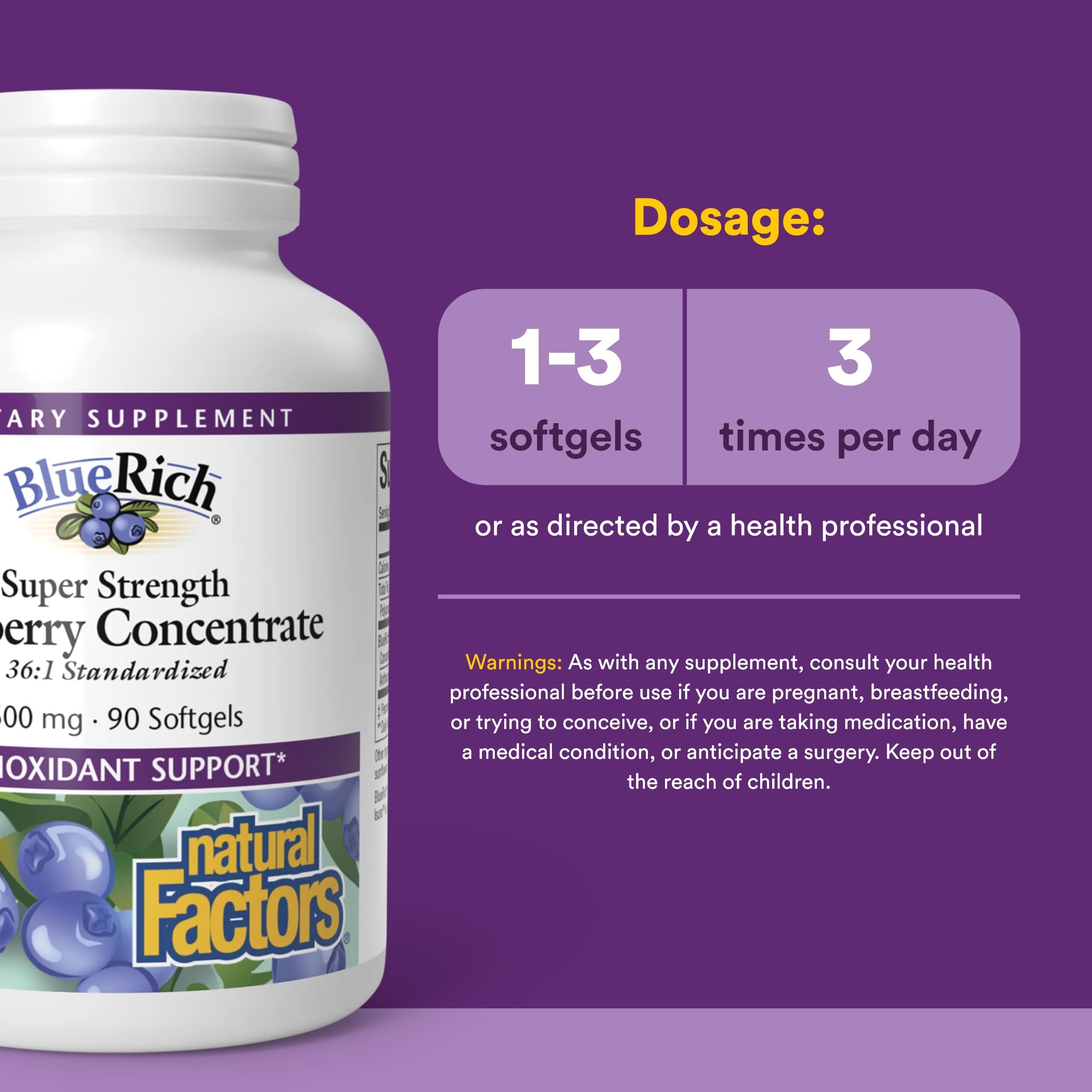 BlueRich de Natural Factors: cápsulas con antioxidantes naturales y arándanos de Canadá.