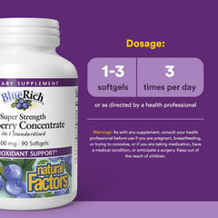 BlueRich de Natural Factors: cápsulas con antioxidantes naturales y arándanos de Canadá.