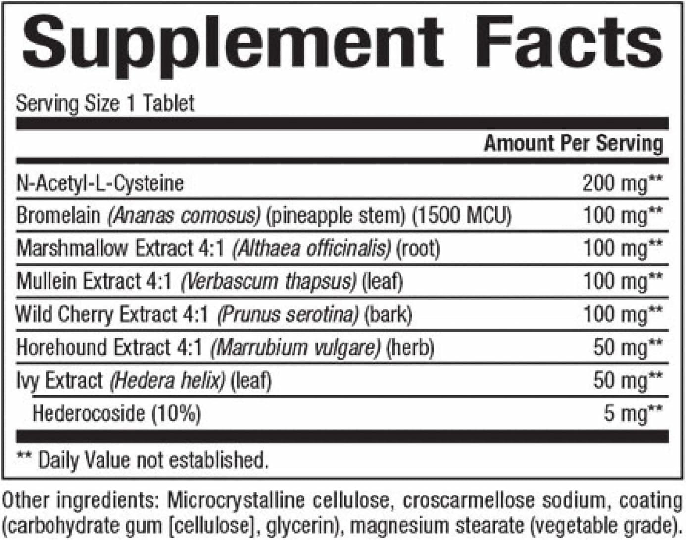 Close-up of herbal extracts including wild cherry and ivy for respiratory comfort