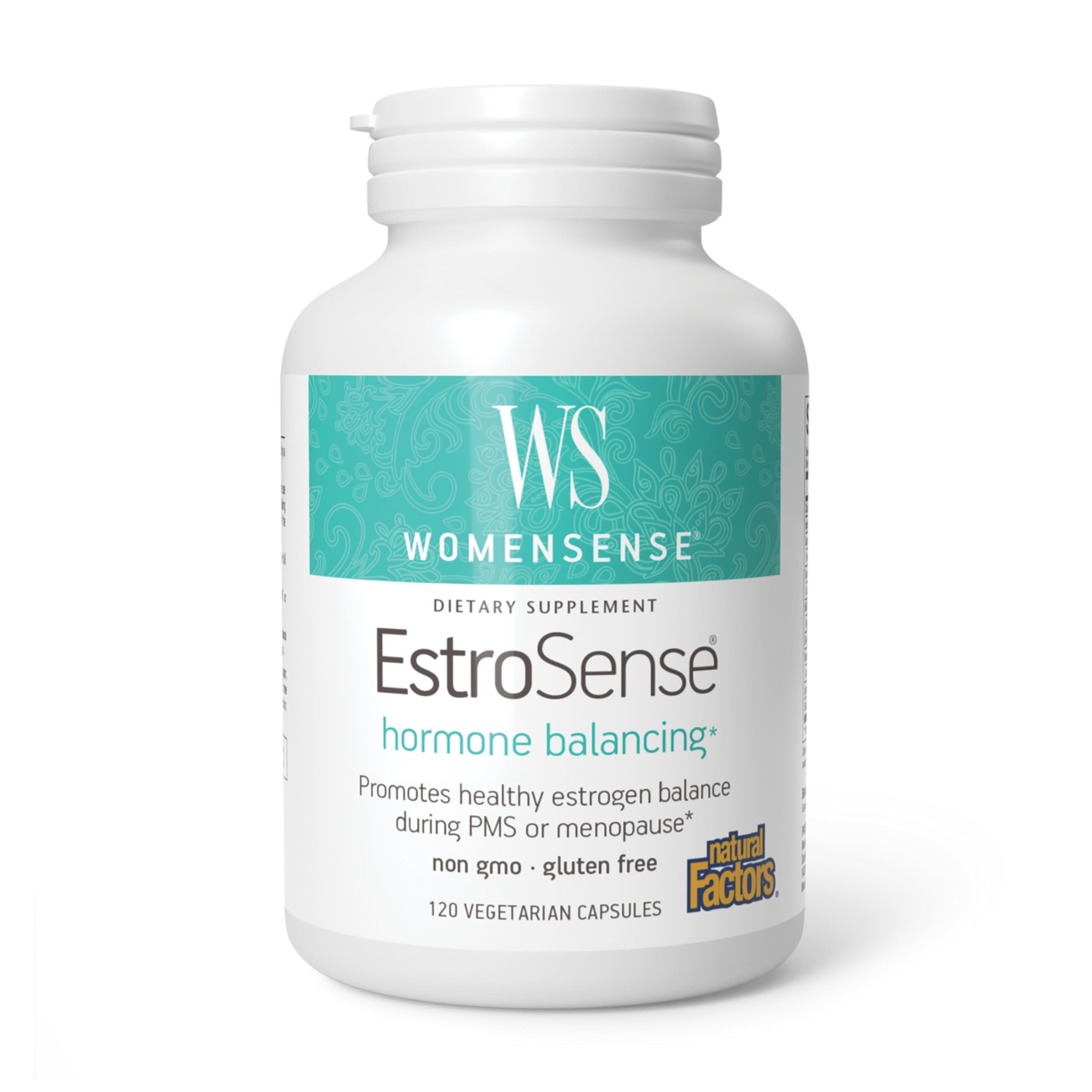 Natural Factors WomenSense EstroSense bottle front for daily balance.