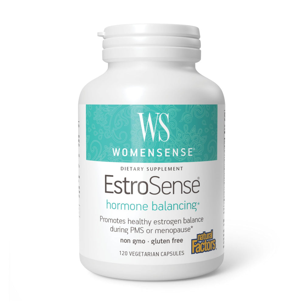 Natural Factors WomenSense EstroSense bottle front for daily balance.