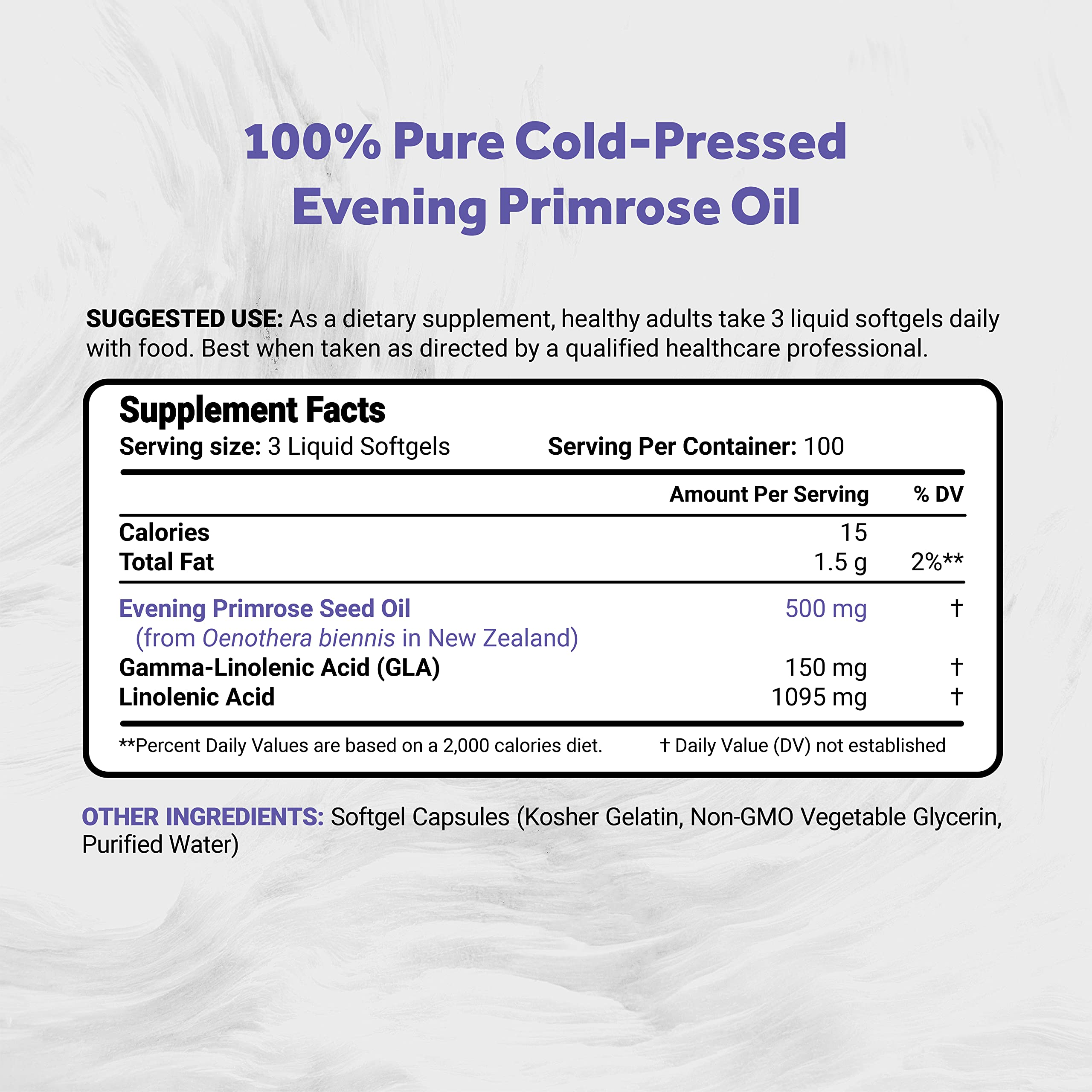 Naturalis Evening Primrose Oil softgels pack, designed for easy daily supplementation.