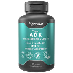 Naturalis Vegan Vitamin ADK bottle front showing plant-based blend for daily support