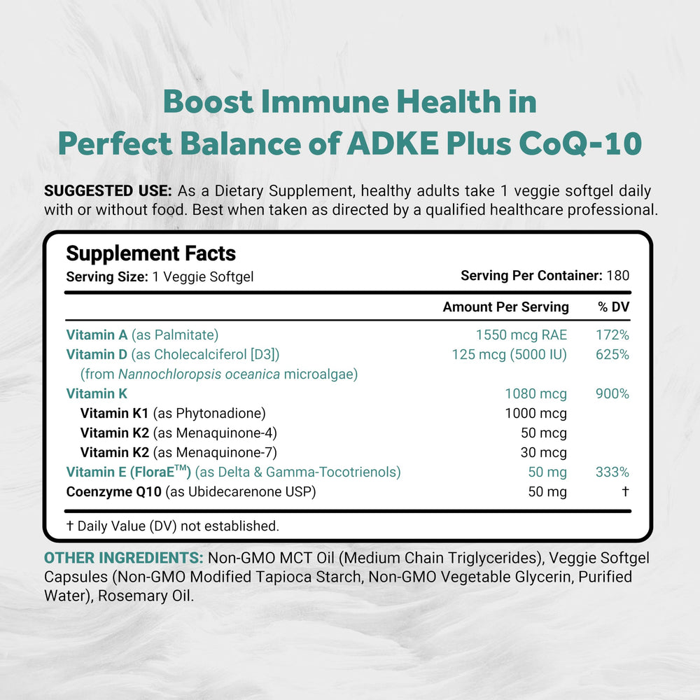 Naturalis vegan ADKE softgel capsules offering convenient dosing