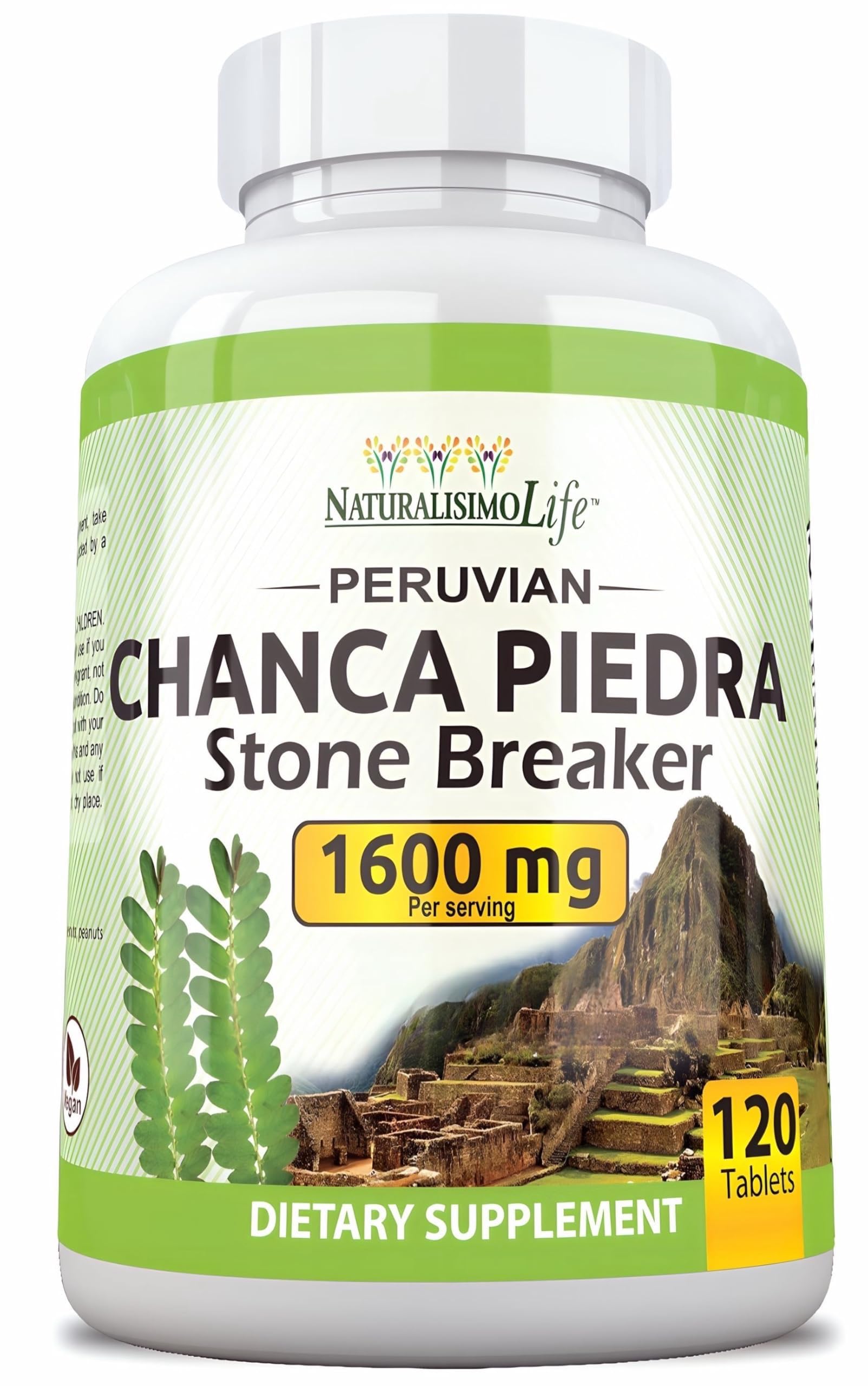 NaturalisimoLife Chanca Piedra 1600 mg bottle for daily wellness support.