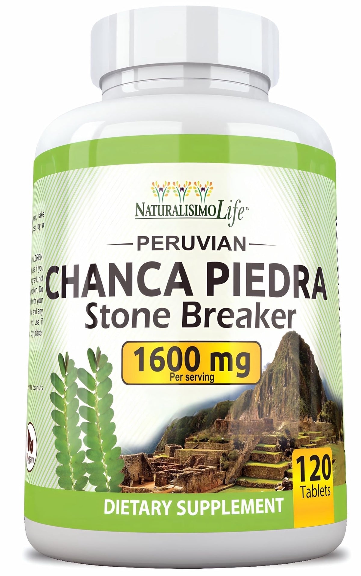 NaturalisimoLife Chanca Piedra 1600 mg bottle for daily wellness support.