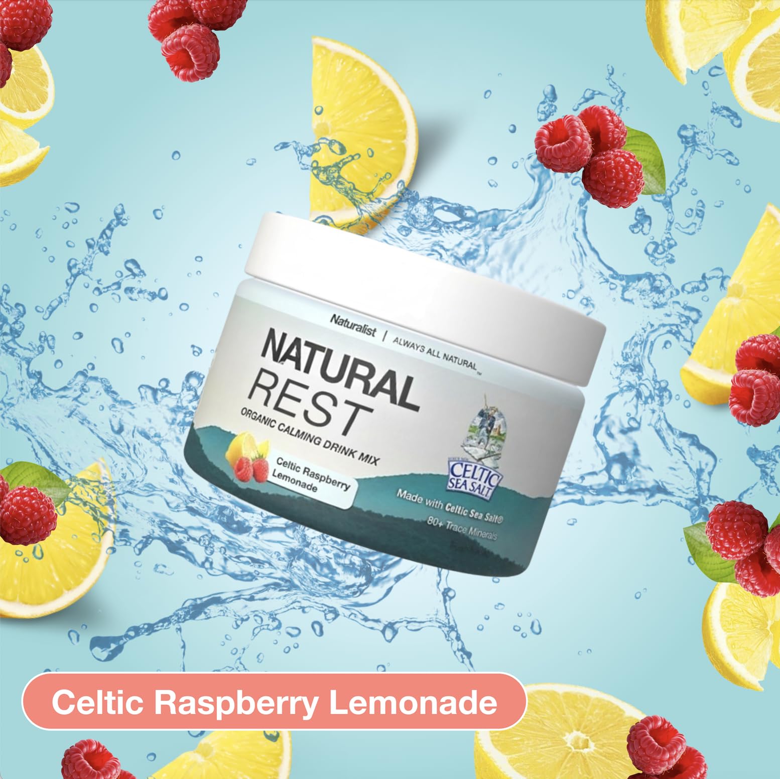 Naturalist Raspberry Lemon scoop demonstrates easy mixing and flavor release.