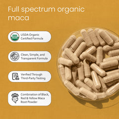 NaturaLife Labs Maca Red capsules in bottle for easy daily intake.