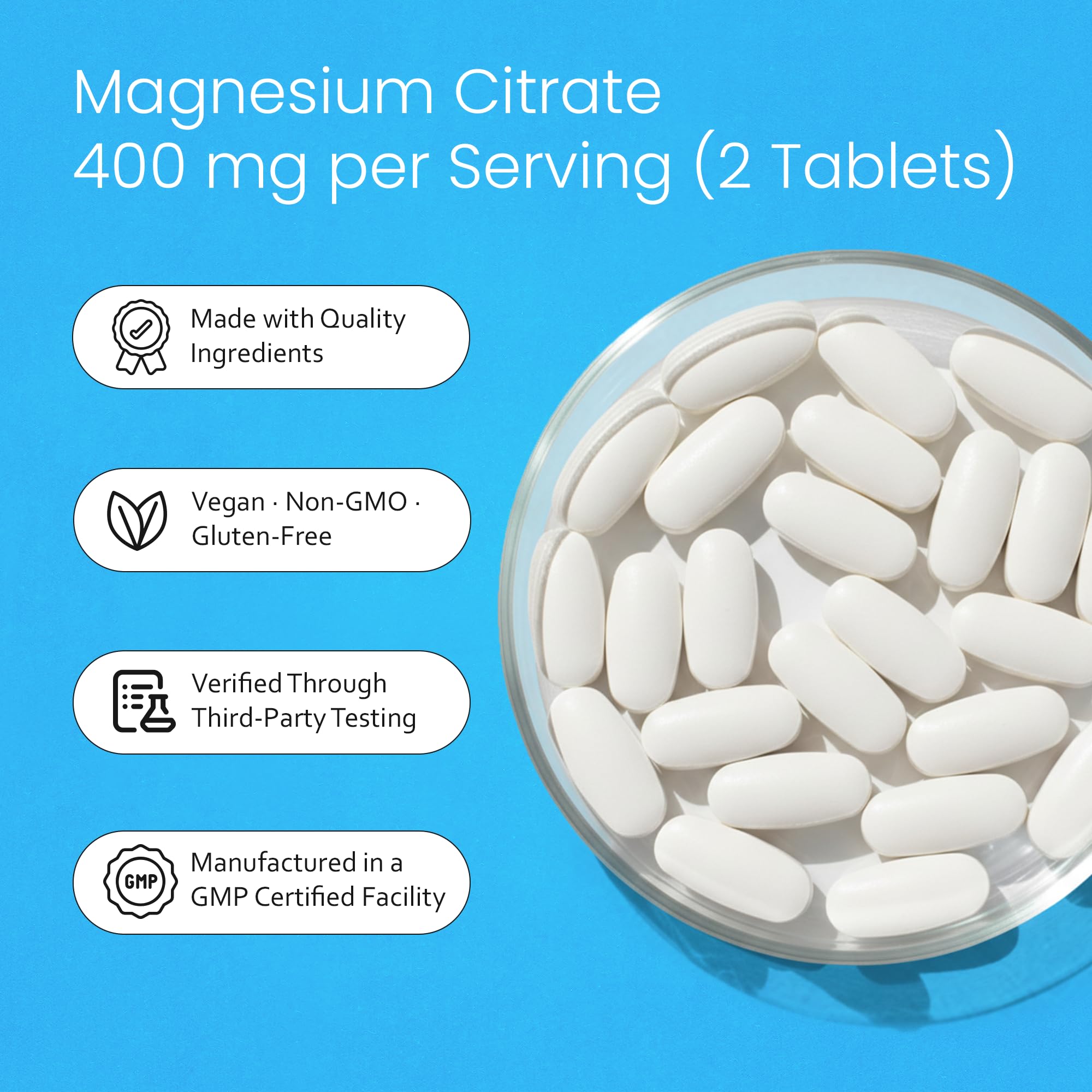 NaturaLife Labs Magnesium Citrate back label shows vegan, non-GMO