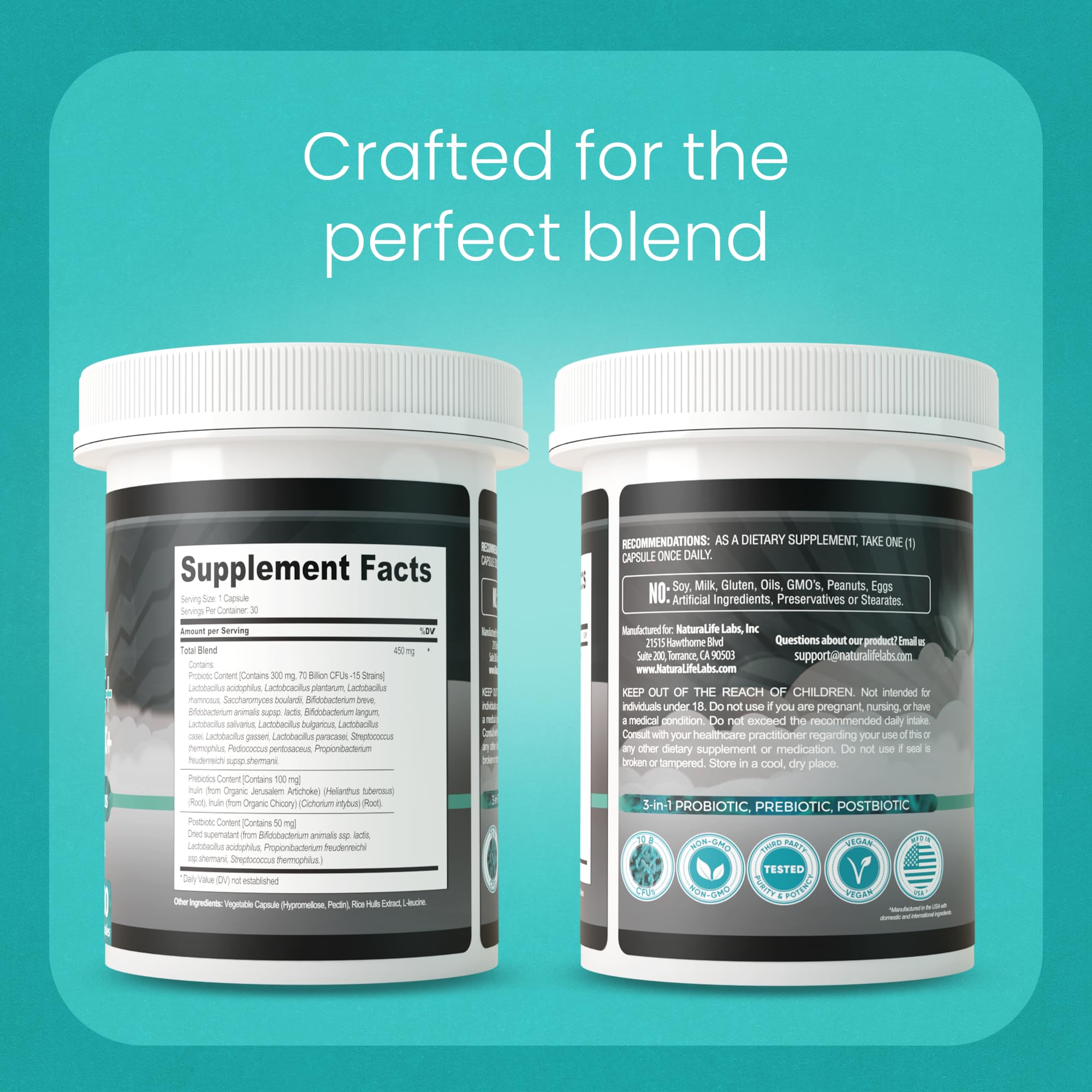 NaturaLife Labs gluten-free badge shown on packaging.