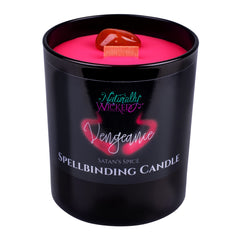 Naturally Wicked Spellbinding Vengeance Candle with crystal enhances ritual ambiance for focused intentions.