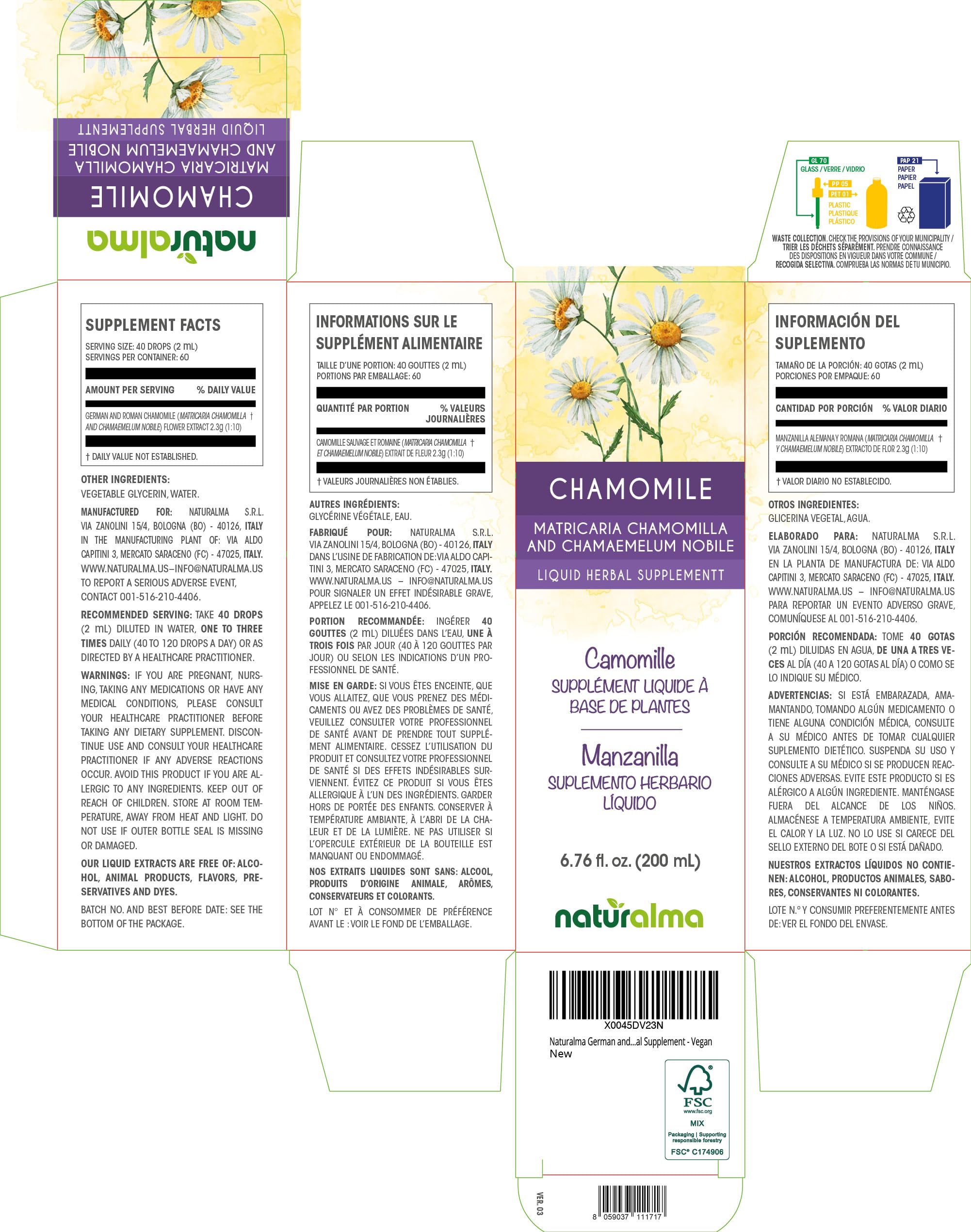 Naturalma chamomile drops shown for convenient dosing.