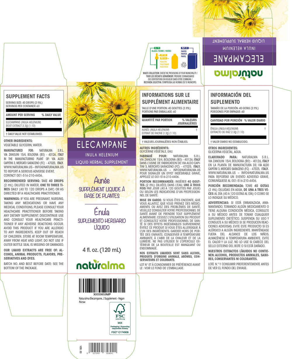 Naturalma Elecampane drops ready to measure for convenient dosing