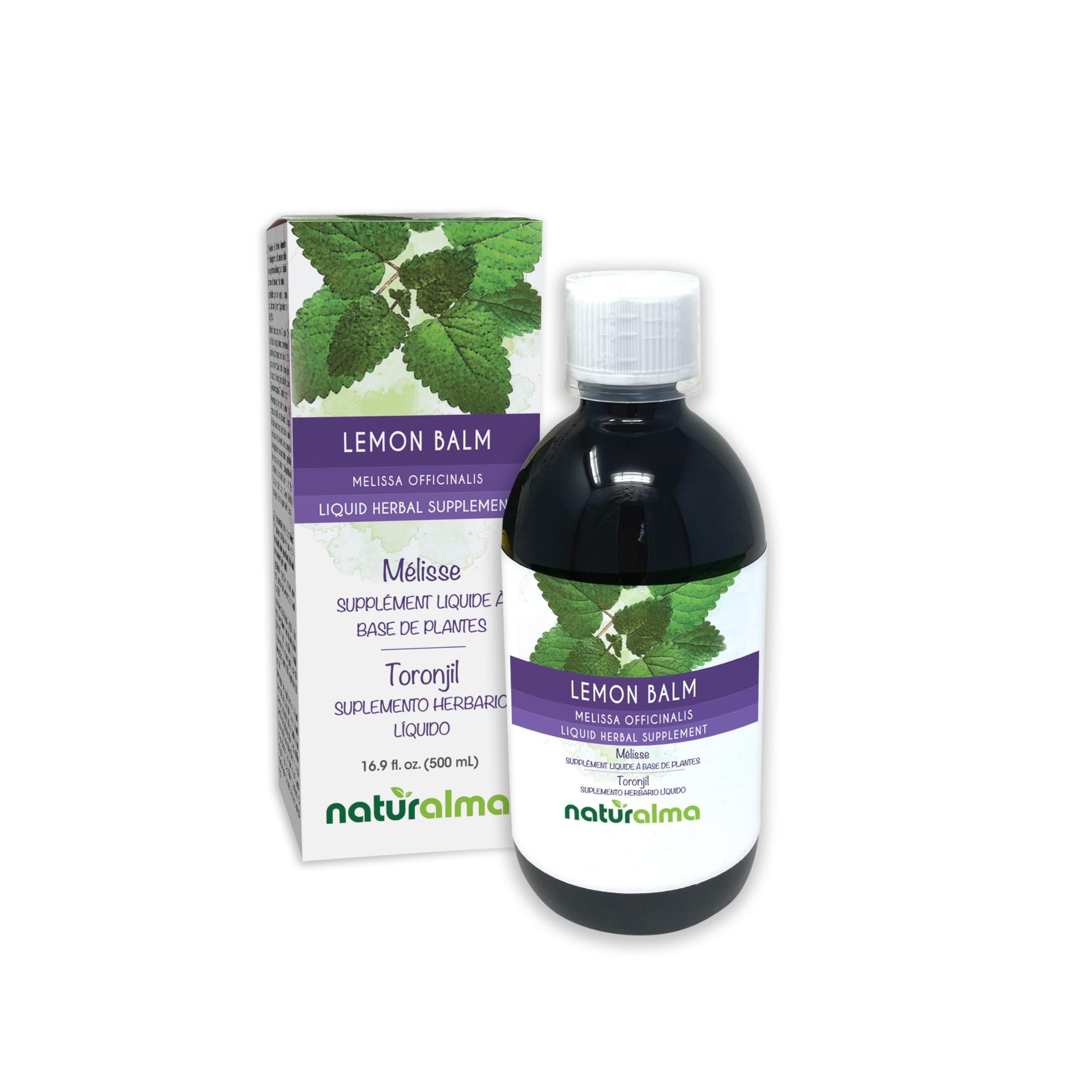 Naturalma Lemon Balm tincture bottle for alcohol-free calming support.