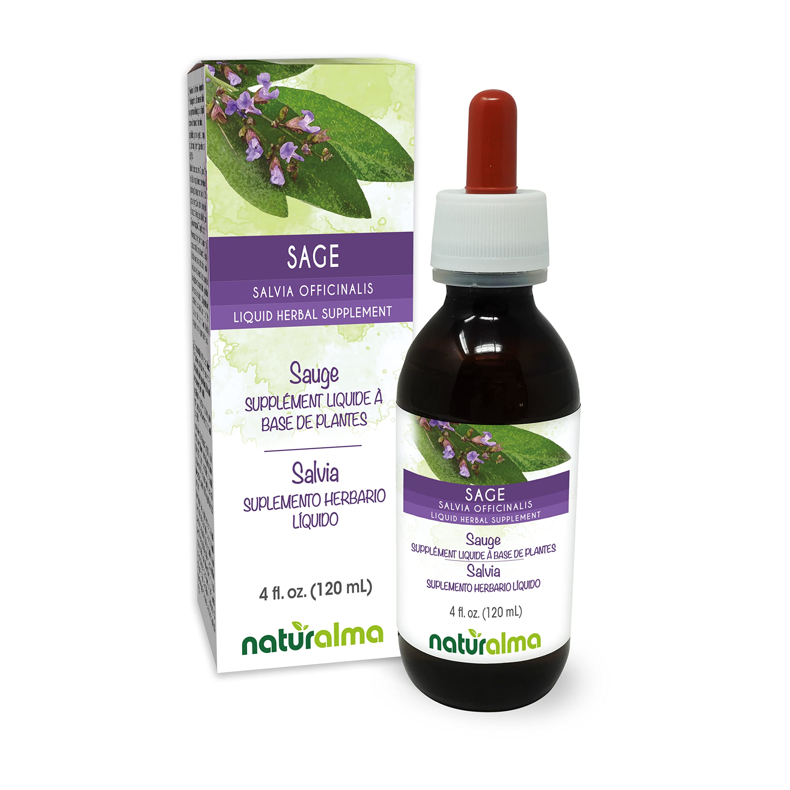 Naturalma Sage leaf tincture bottle for alcohol-free daily use.