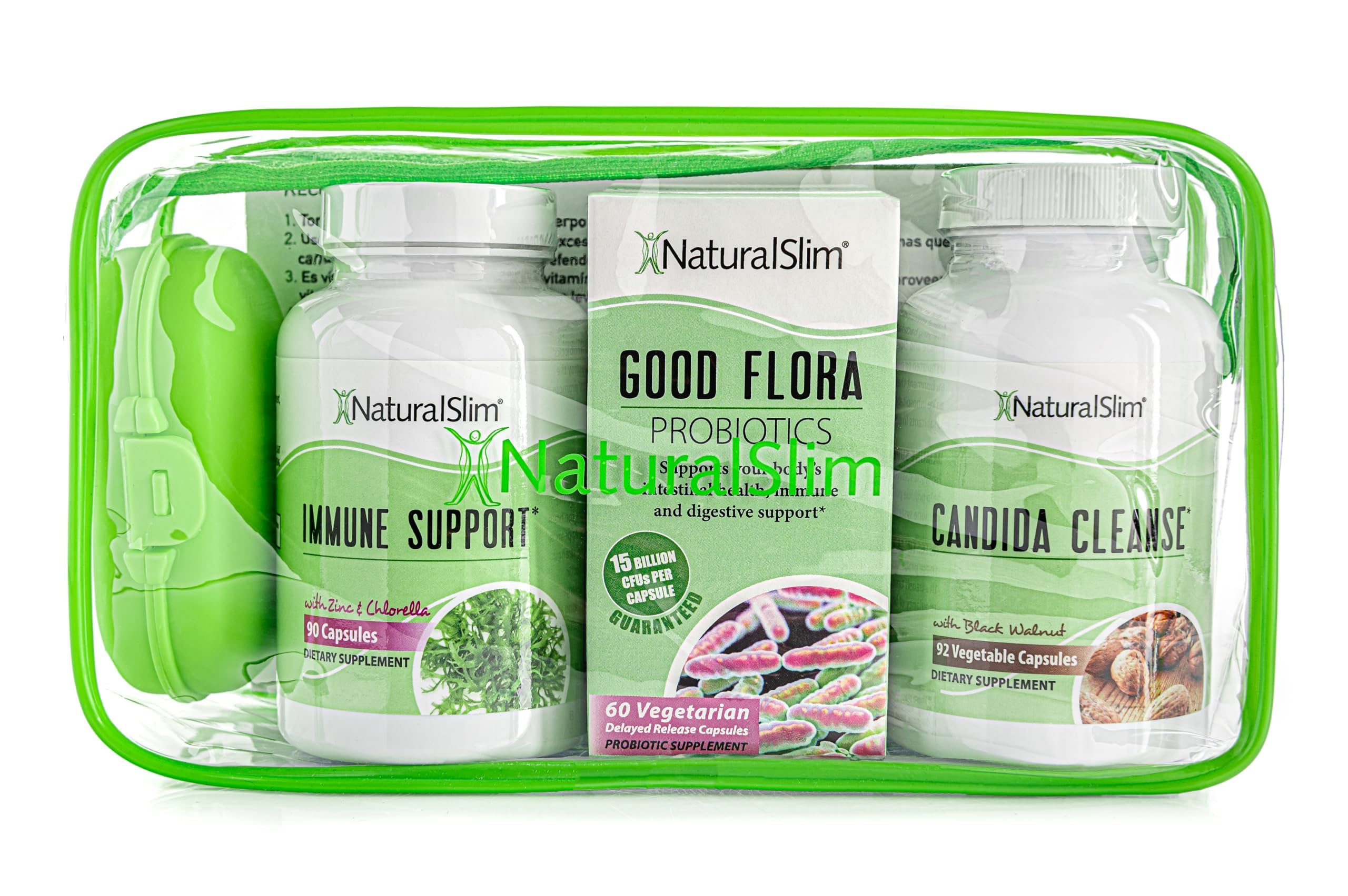 NaturalSlim Candiseptic Kit label close-up shows ingredients and benefits