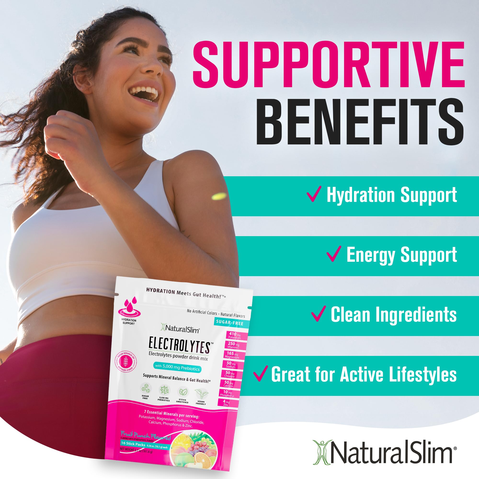 NaturalSlim fruit punch stevia-sweetened mix offers refreshing, sugar-free hydration