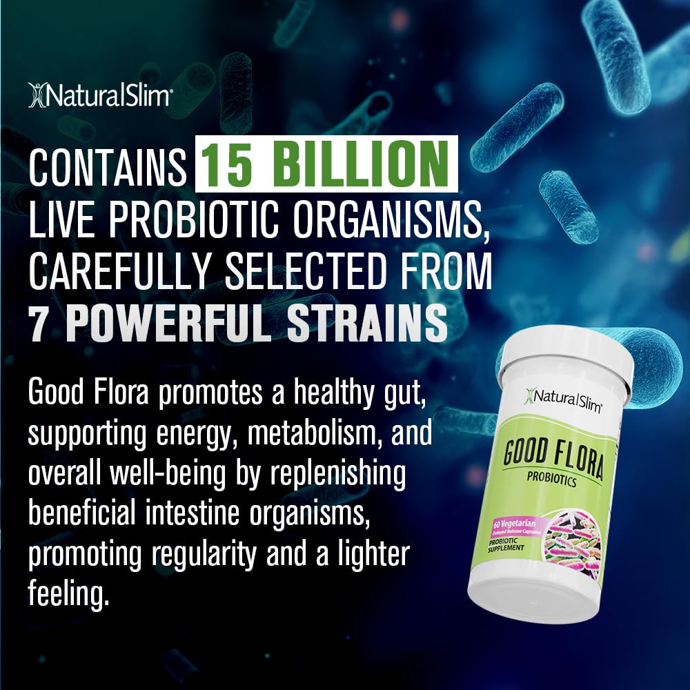 NaturalSlim Good Flora lifestyle scene focused on daily gut health routine.