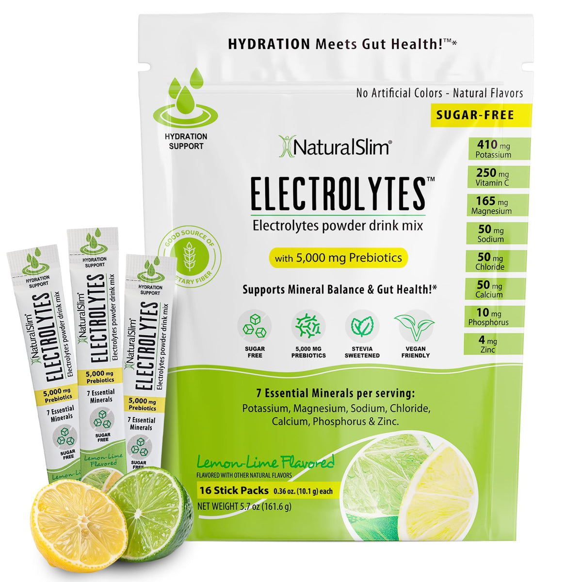 NaturalSlim hydration and energy Lemon Lime stick pack for on-the-go refreshment
