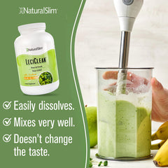 NaturalSlim lecithin granules added to oatmeal for quick nutrition boost.