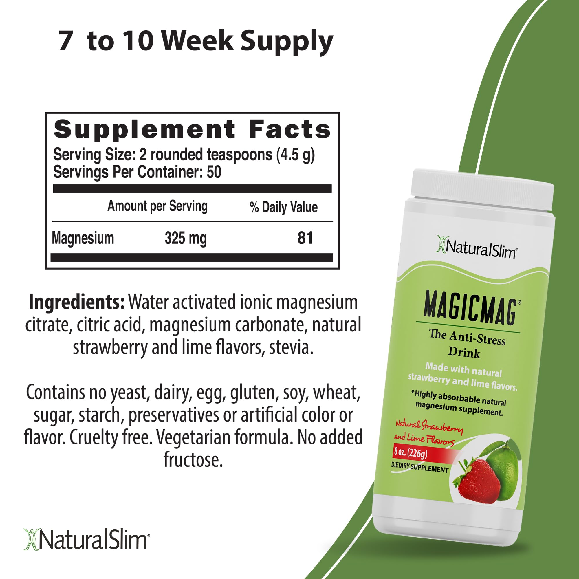 NaturalSlim MagicMag bottle pouring into a glass for easy mixing.