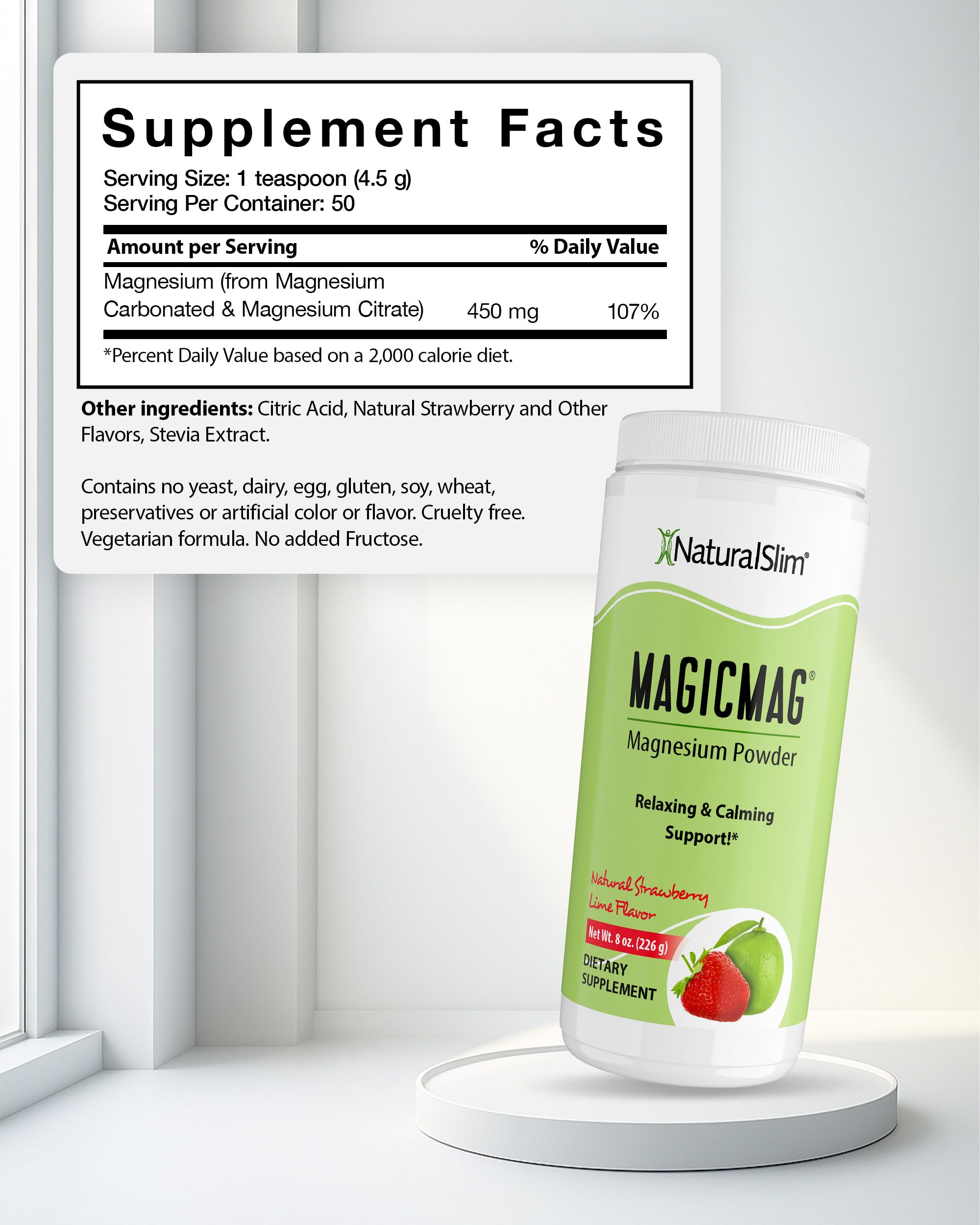 NaturalSlim MagicMag night-relaxation drink promotes a calming bedtime routine.