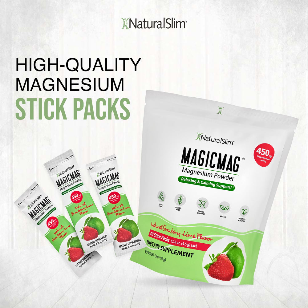NaturalSlim MagicMag strawberry lime powder dissolving in water for tasty magnesium hydration