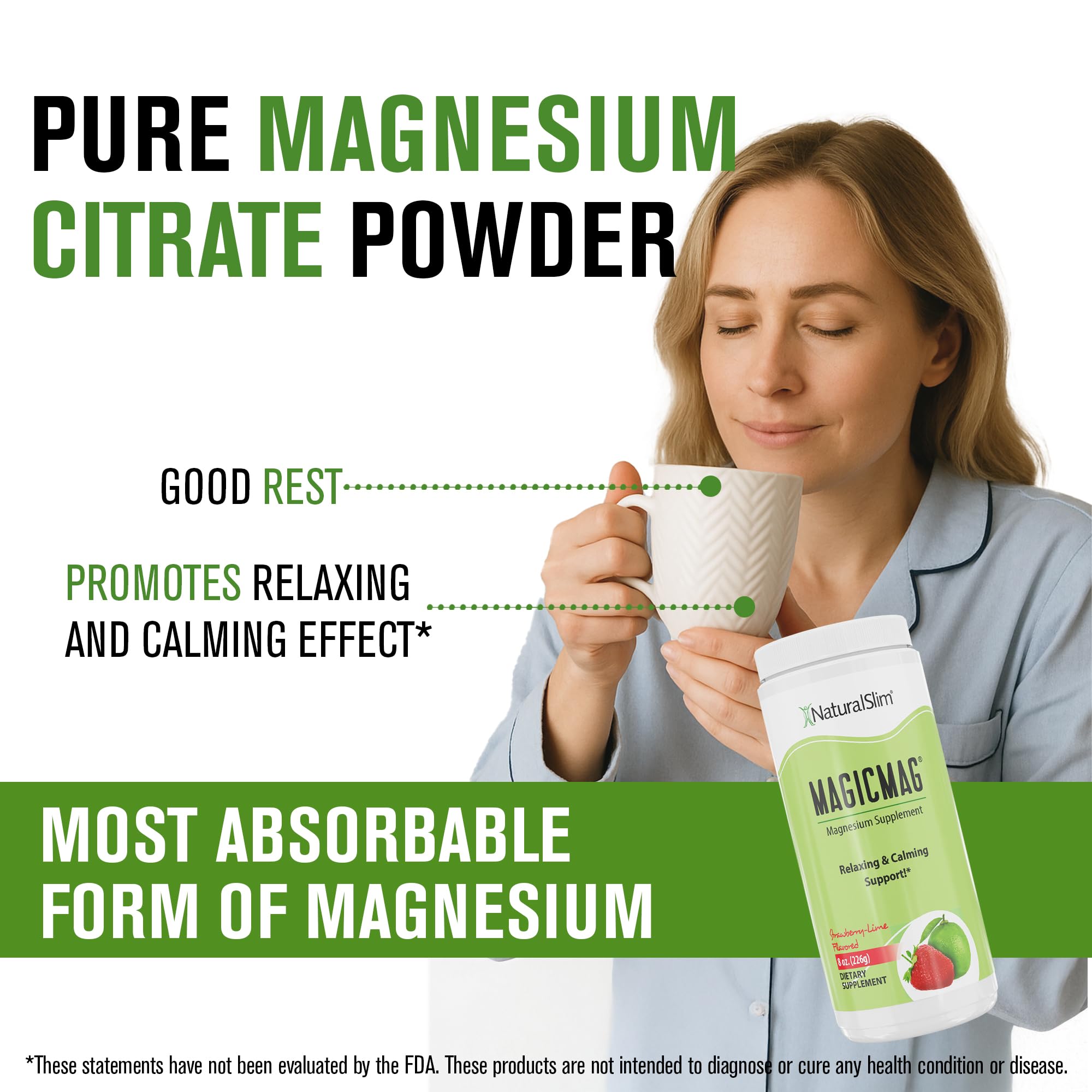 NaturalSlim MagicMag strawberry lime flavor enhances hydration and taste.