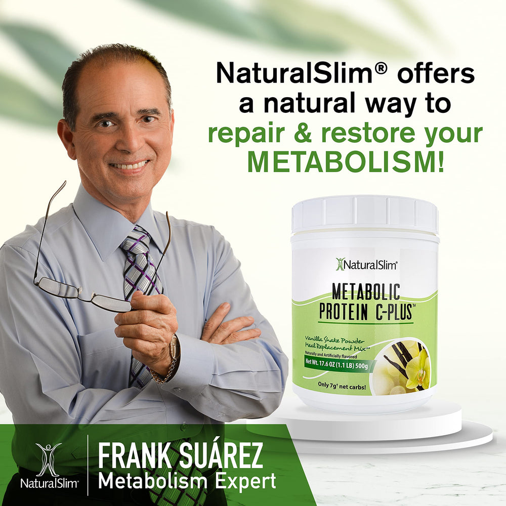 NaturalSlim Metabolic Protein C-Plus glass with ice for a refreshing low-carb shake