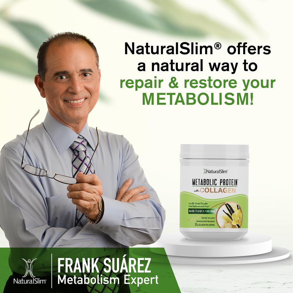 NaturalSlim vanilla protein beside cup shows easy post-workout refreshment