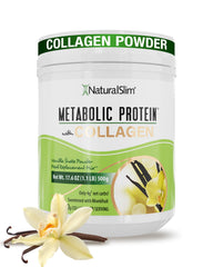 NaturalSlim Metabolic Protein Powder vanilla canister for daily shakes