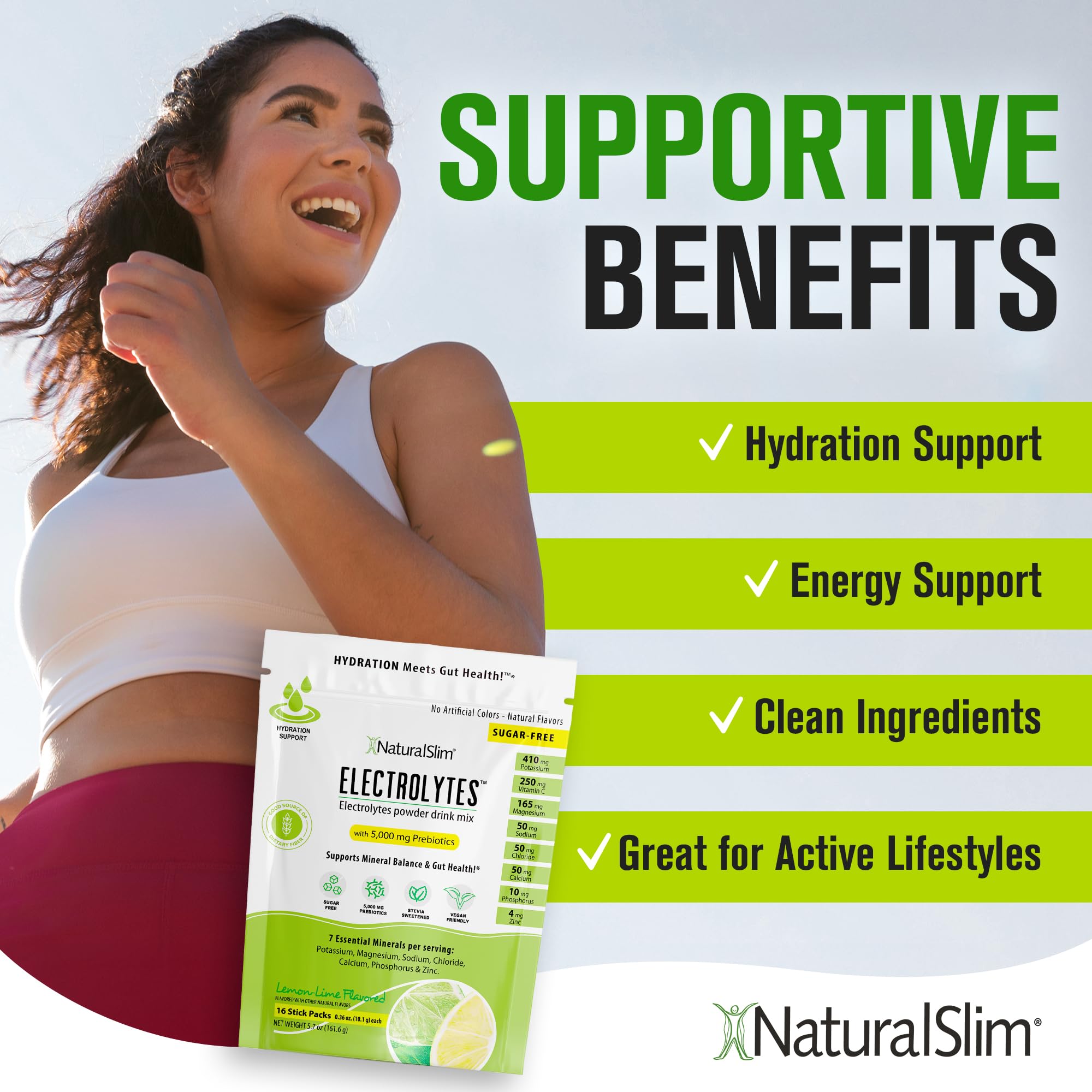 NaturalSlim stevia-sweetened hydration Lemon Lime stick pack flavor
