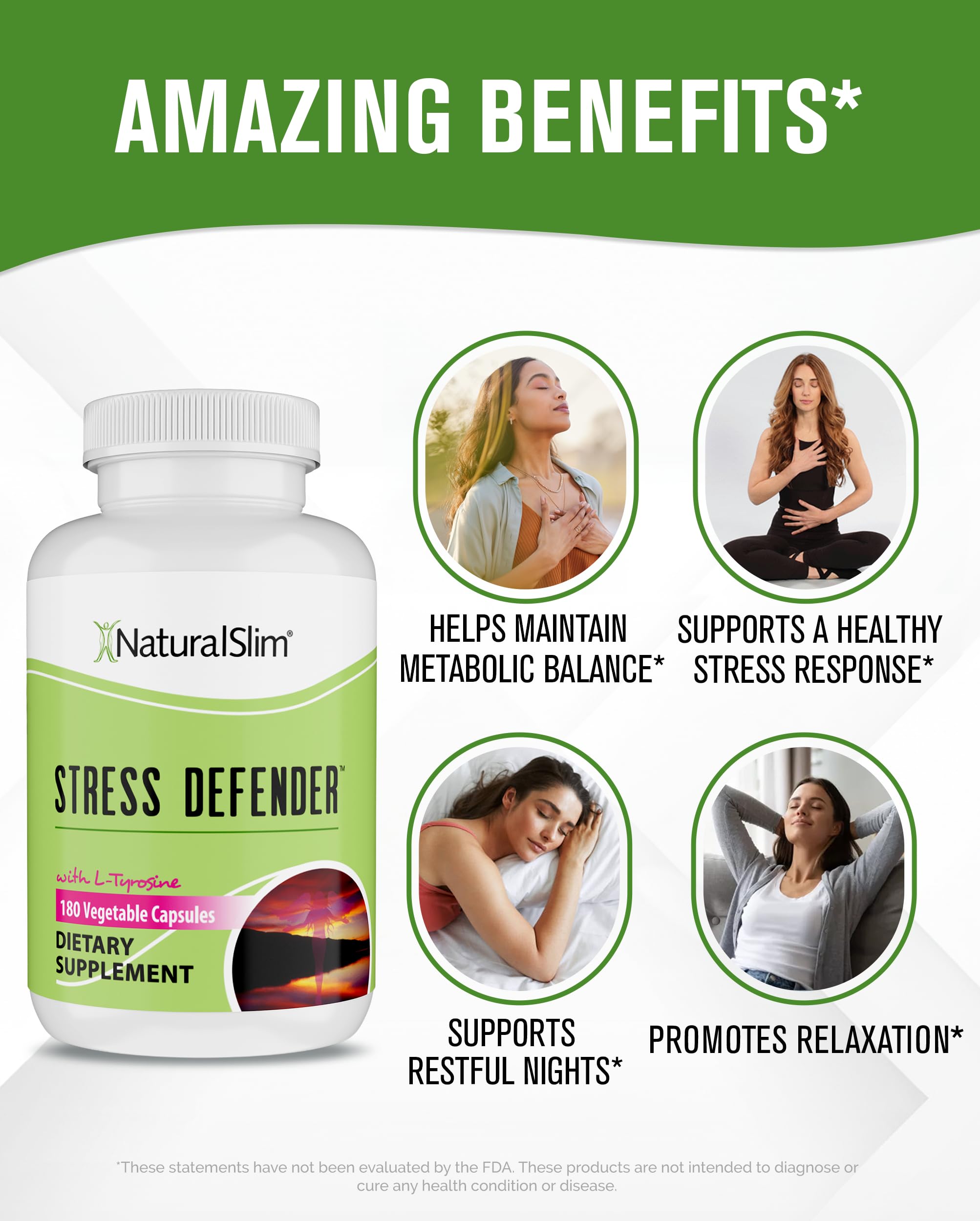 Pantothenic acid panel in NaturalSlim Stress Defender packaging highlights metabolic support.