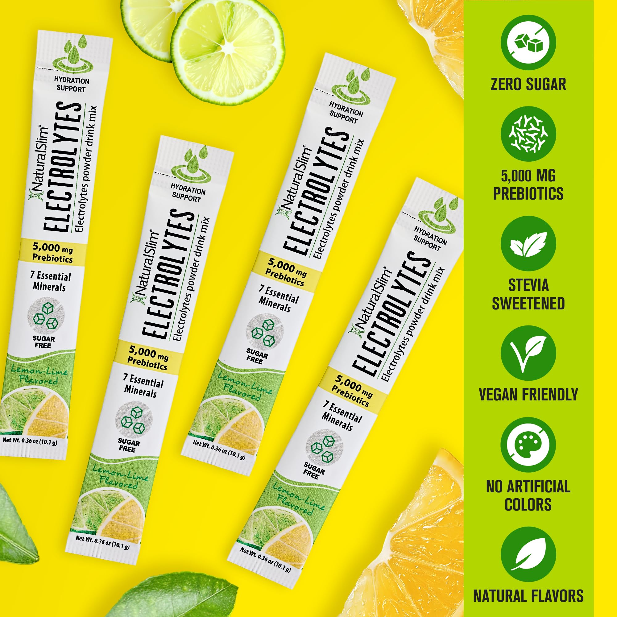 NaturalSlim travel-friendly Lemon Lime stick pack for gym bag refreshment