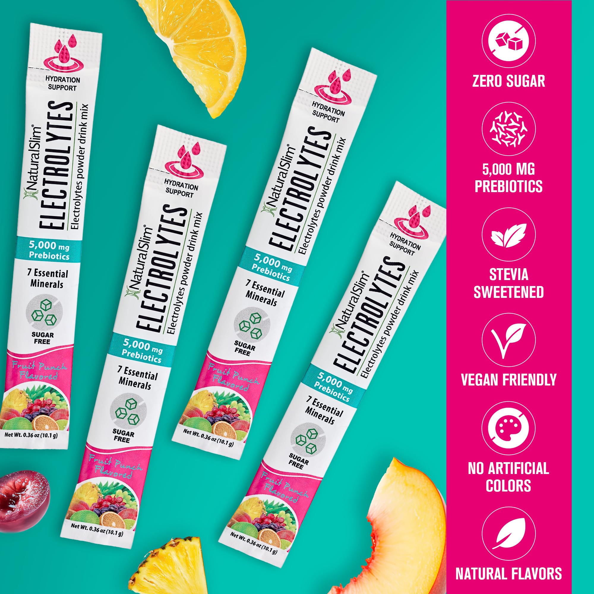 NaturalSlim vegan sugar-free formula with natural flavors for clean hydration