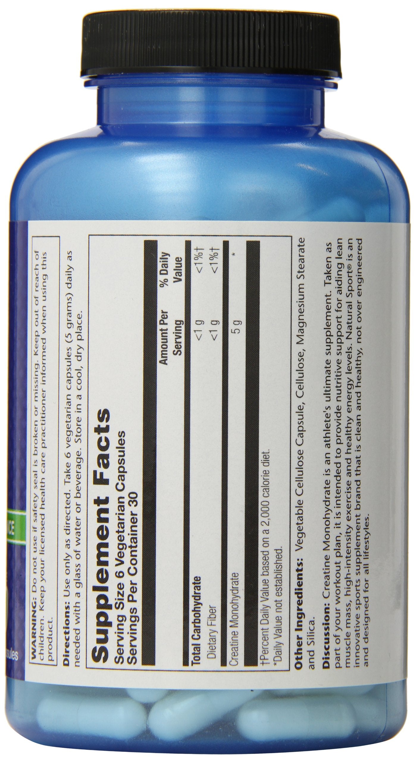 Natural Sport Creatine 5000 capsules serving, convenient daily nutrition for high-intensity training